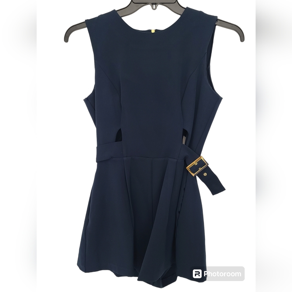 Xoxo Women's Jubiors Romper Navy Blue Size Medium